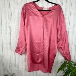 Vintage Victorias Secret 100% silk peach pink robe top